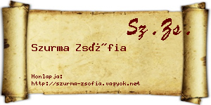 Szurma Zsófia névjegykártya